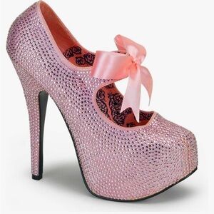 Sexy Pink Rhinestone High Heels